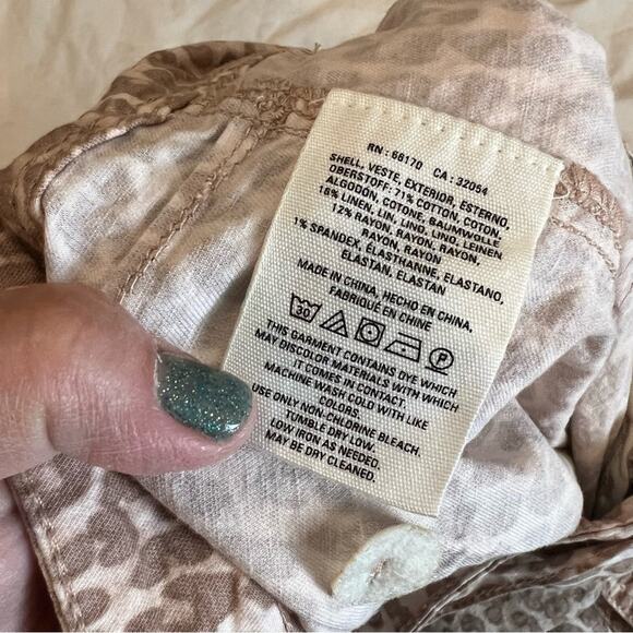 by Anthropologie The Wanderer Animal Print Pants Belted Straight Leg Tan 32 - Picture 10 of 14